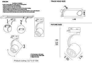 Cветильник трековый однофазный Crystal Lux CLT 0.31 004 WH