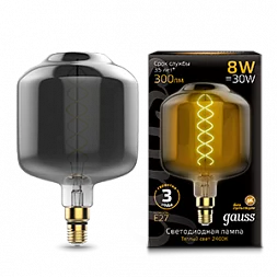 Лампа Gauss Filament DL180 8W 300lm 2400К Е27 gray flexible LED 1/6