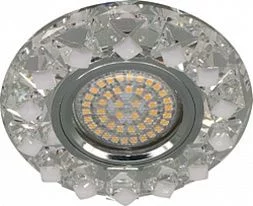 Светильник встраиваемый с белой LED подсветкой Feron CD7570 потолочный MR16 G5.3 прозрачно-белый