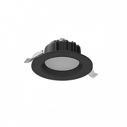 Cветильник светодиодный "ВАРТОН" Downlight круглый встраиваемый 120*65 мм 11W 4000K IP54 RAL9005 черный муар