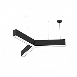 Светодиодный светильник VARTON X-line Y-образный 30 Вт 3000 К 790x912x100 мм RAL9005 черный муар с рассеивателем опал и торцевыми крышками (4 шт.)