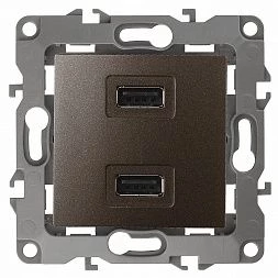 12-4110-13 ЭРА Устройство зарядное USB, 230В/5В-2100мА, IP20, Эра12, бронза (6/60/1920)