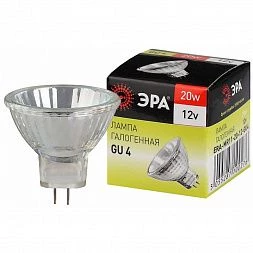 Лампочка галогенная ЭРА GU4-MR11-20W-12V-30CL GU4 20 Вт софит теплый белый свет